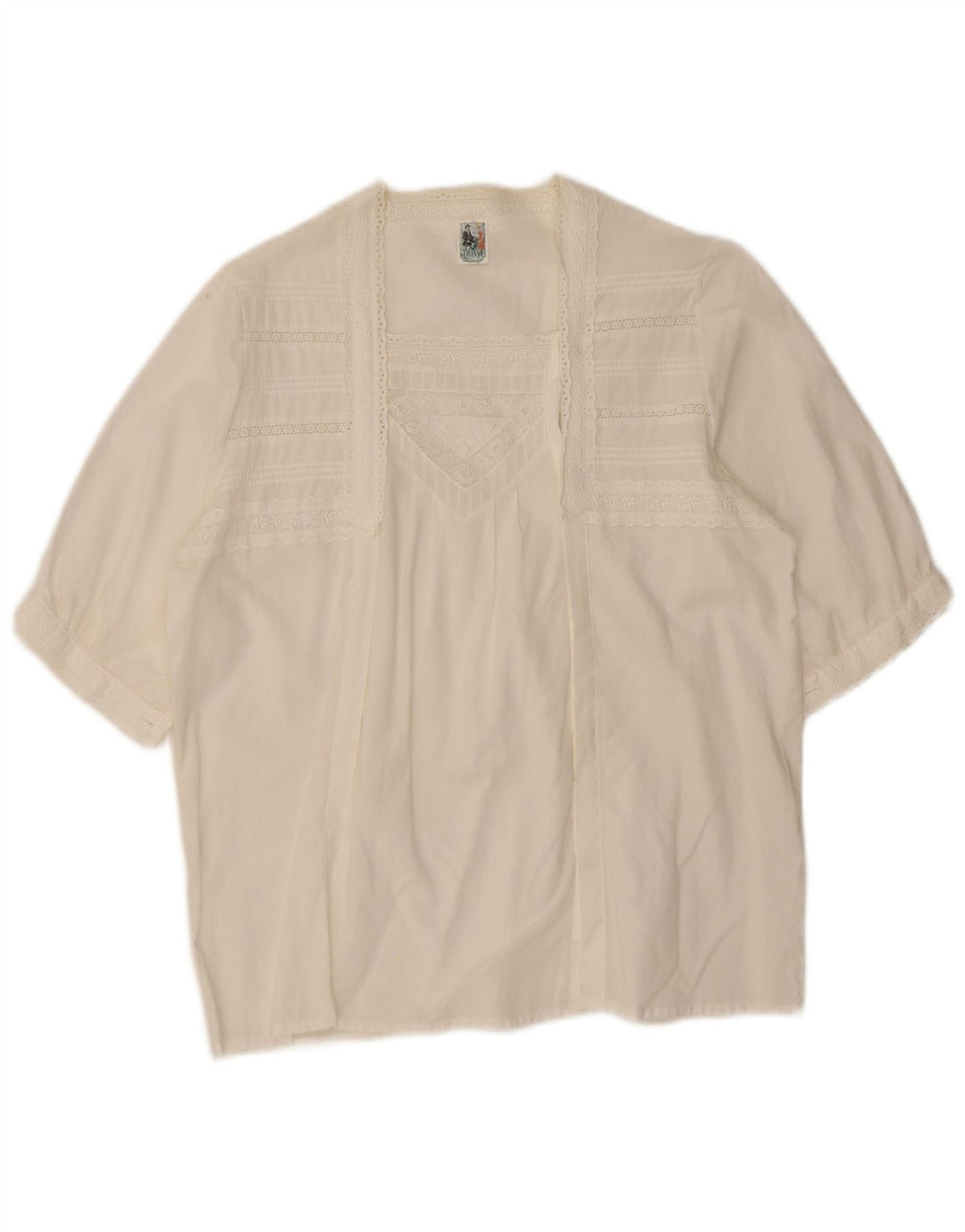 Top cardigan cu mânecă scurtă pentru femei Gossl EU 40 Medium White Floral