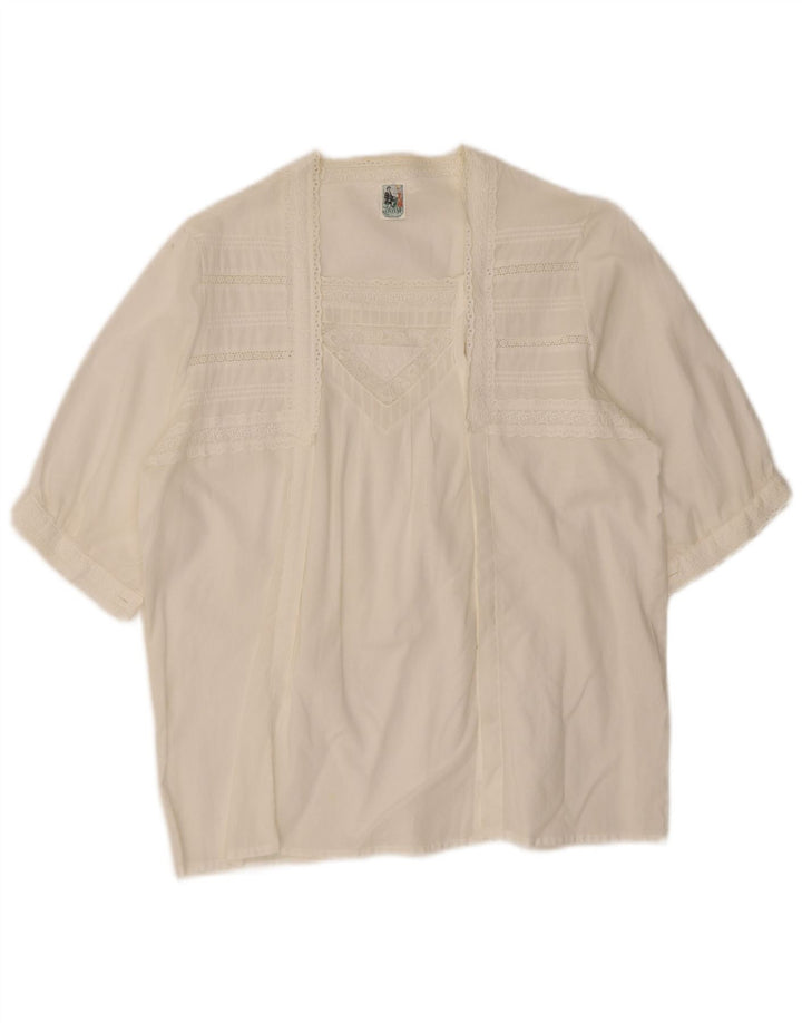 Top cardigan cu mânecă scurtă pentru femei Gossl EU 40 Medium White Floral