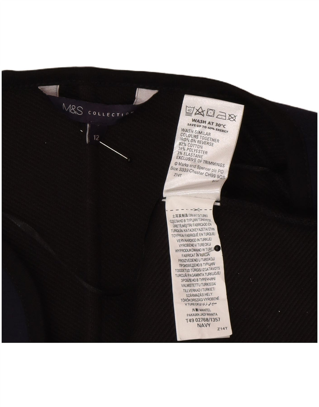 Pardesiu deschis pentru femei Marks & Spencer UK 12 mediu din bumbac bleumarin