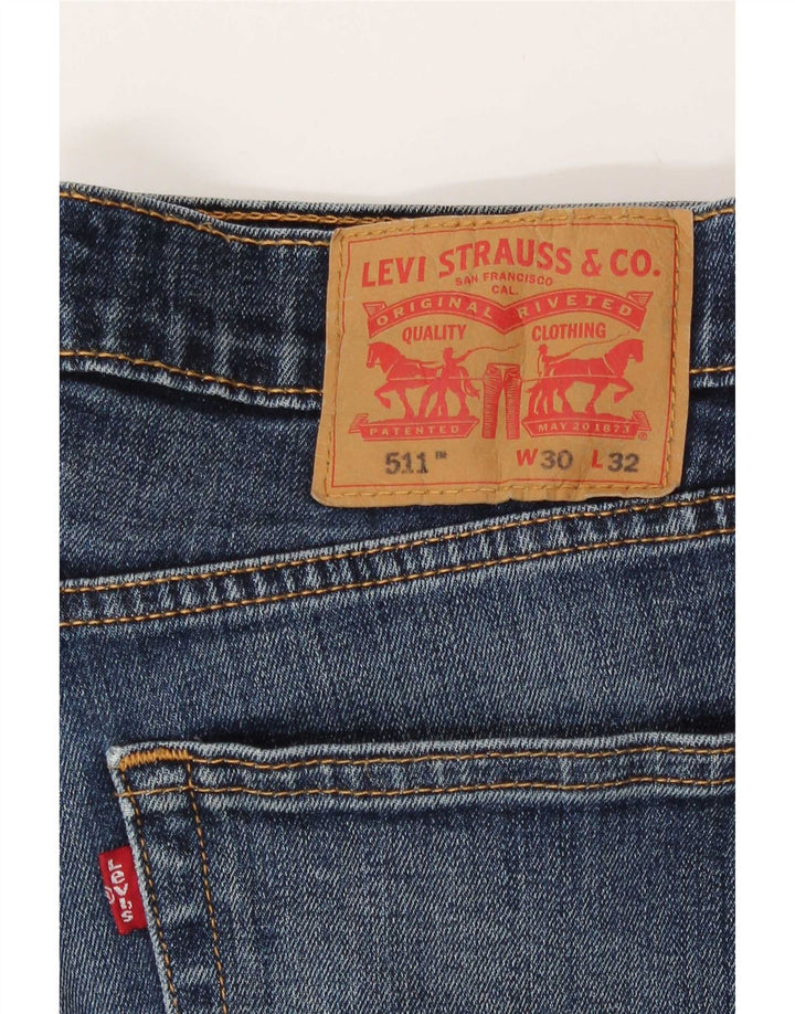 Blugi Levi's 511 Distressed Slim W30 L29 Bumbac albastru