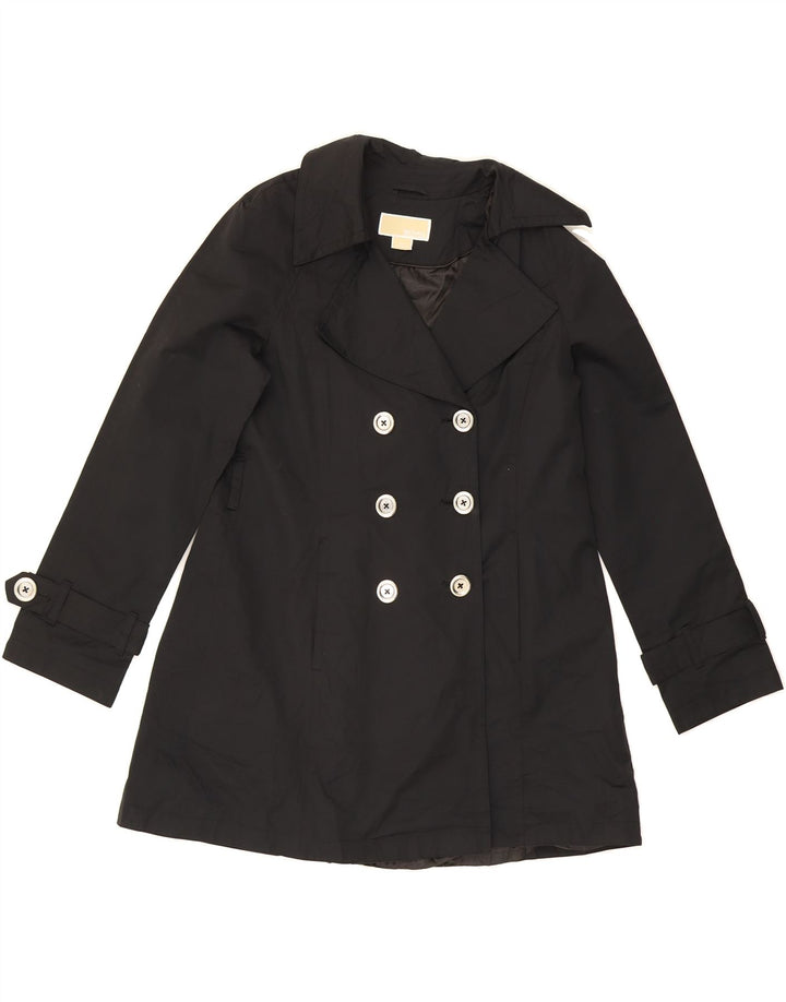 MICHAEL KORS Womens Double Breasted Coat UK 14 Medium Black Polyester Vintage Michael Kors and Second-Hand Michael Kors from Messina Hembry 