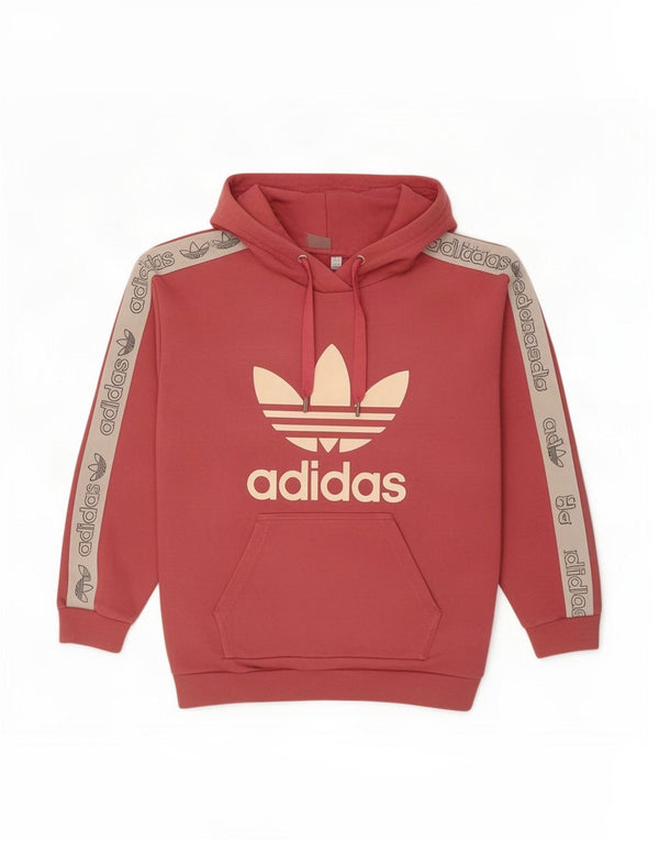 Pulover cu glugă supradimensionat cu grafic Adidas pentru femei UK 6 XS roz Colorblock