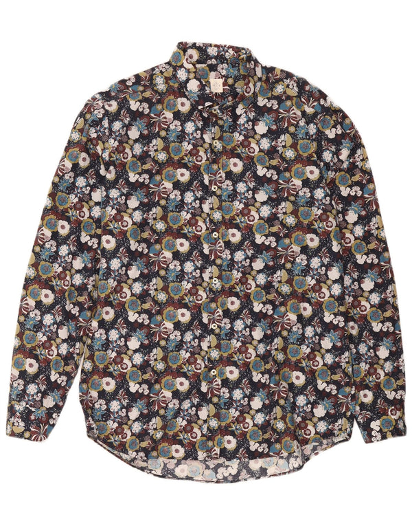 Cămașă Vintage pentru bărbați Mărimea 43 XL Bumbac Floral Multicolor
