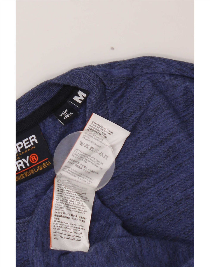 Tricou cu grafică obișnuită Superdry pentru bărbați Top mediu albastru bumbac cu pete