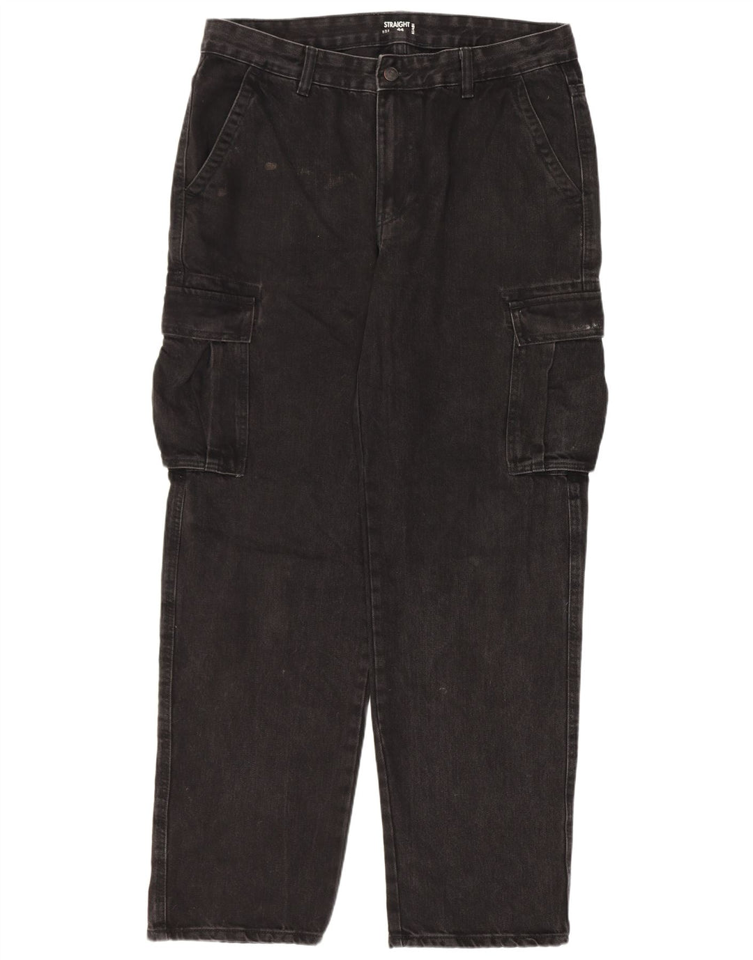 Blugi Kiabi Cargo Straight pentru bărbați IT 50 Large W34 L31 Negri