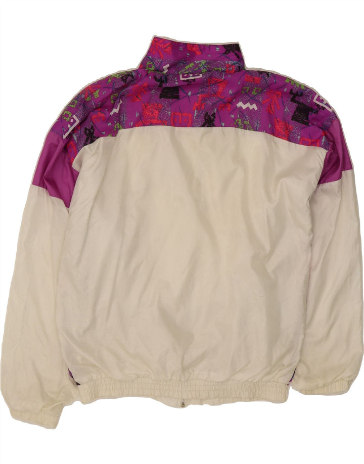 ALFA Womens Oversized Tracksuit Top Jacket UK 14 Medium White Colourblock Vintage Alfa and Second-Hand Alfa from Messina Hembry 