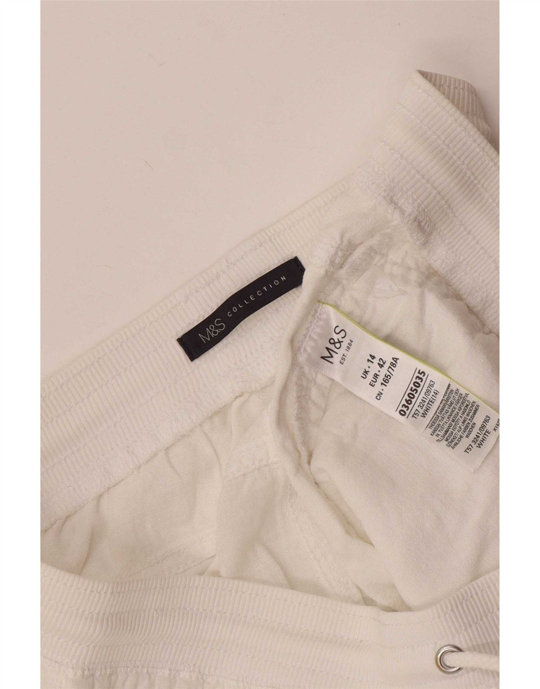 Marks & Spencer Pantaloni scurți pentru femei UK 14 Large W32 White Linen
