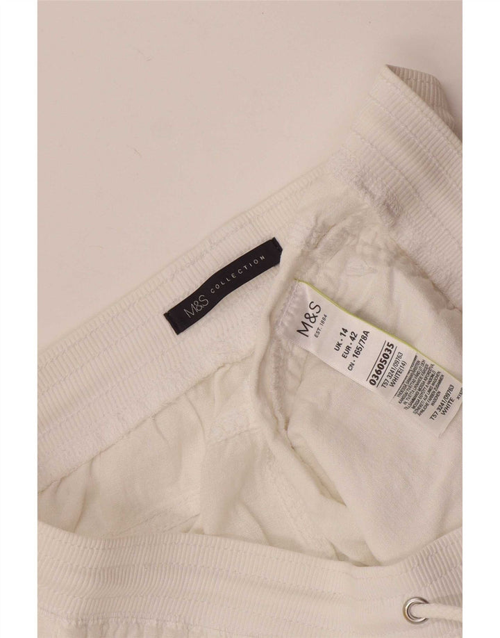 Marks & Spencer Pantaloni scurți pentru femei UK 14 Large W32 White Linen