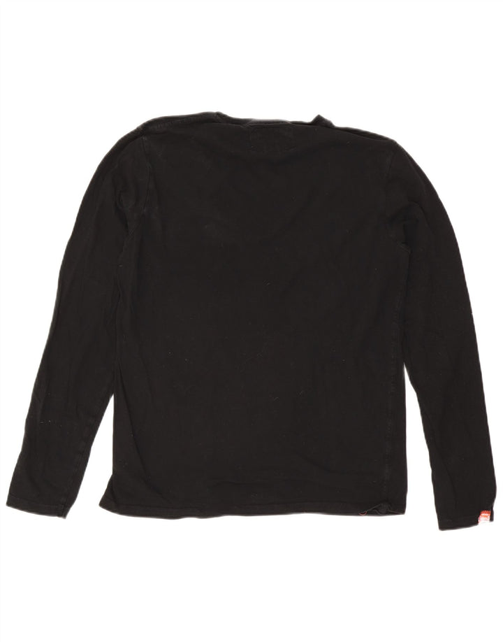 Top pentru bărbați Superdry cu mânecă lungă, mare, negru, bumbac