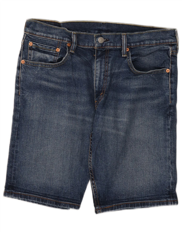 Pantaloni scurți din blugi pentru bărbați LEVI'S 502 W32, bumbac albastru mediu