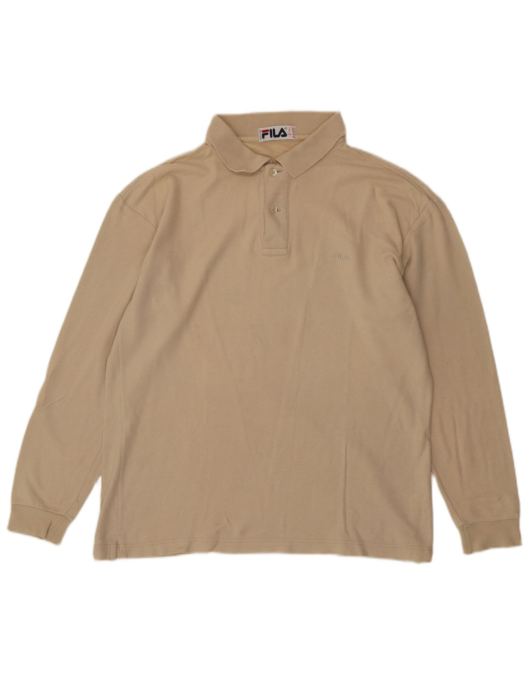 Tricou polo cu mânecă lungă pentru bărbați FILA IT 50 Bej mediu
