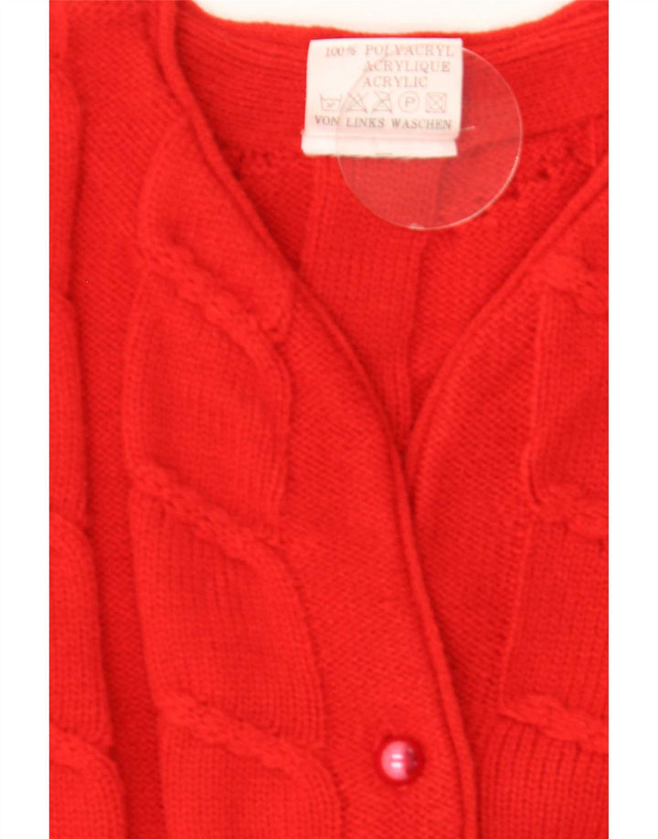 Pulover Cardigan Vintage pentru femei UK 14/16 Medium Red Poliacrilic