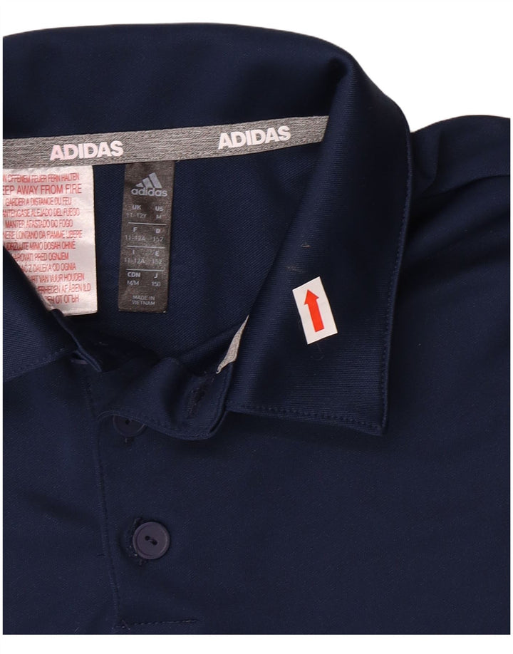 Tricou polo ADIDAS baieti 11-12 ani poliester bleumarin