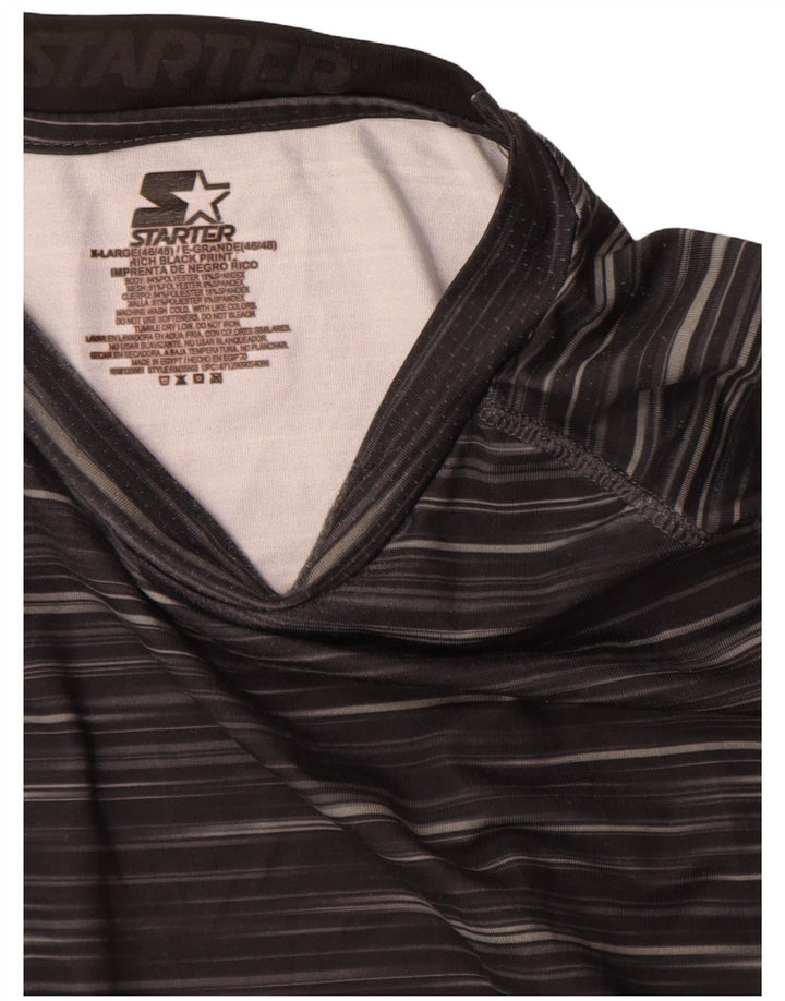 Starter Top pentru bărbați cu mânecă lungă Marea Britanie 46/48 XL Poliester negru cu dungi