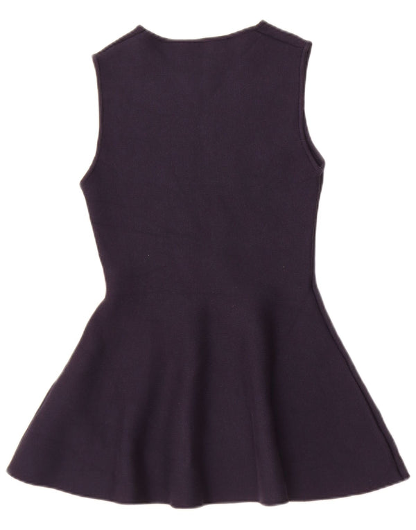 Top cu tunică fără mâneci supradimensionat pentru femei Zara UK 10 mic, bleumarin, viscoză