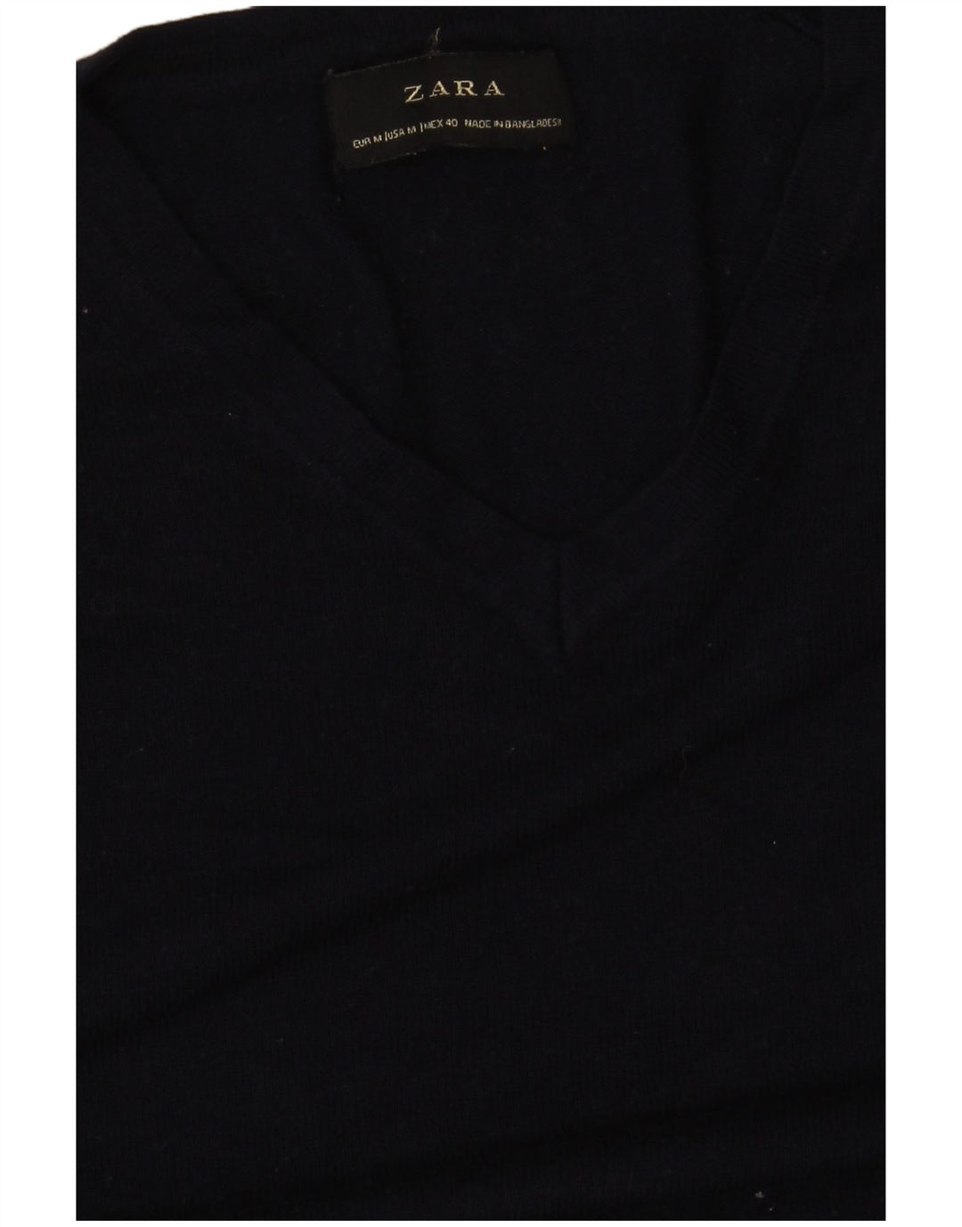 Pulover cu decolteu în V Zara pentru femei UK 14 Medium Bleumarin