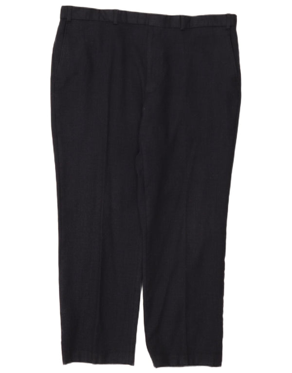 Marks & Spencer Pantaloni drepți pentru bărbați L40 L29 Lână bleumarin