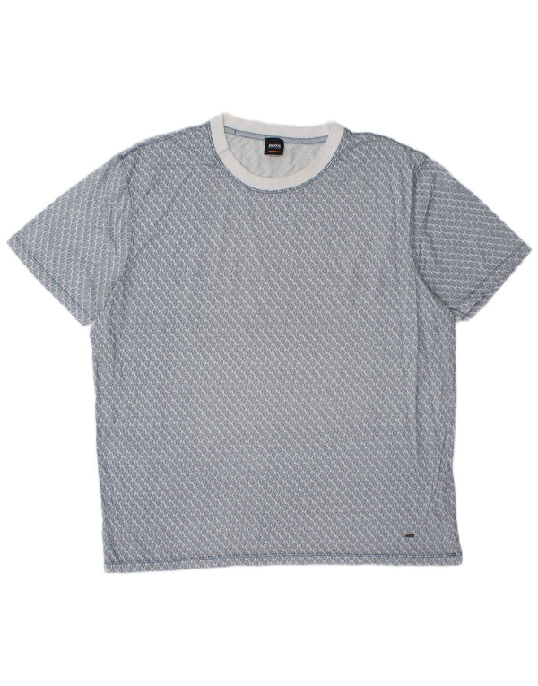 Tricou pentru bărbați Hugo Boss Top XL Blue Geometric Bumbac