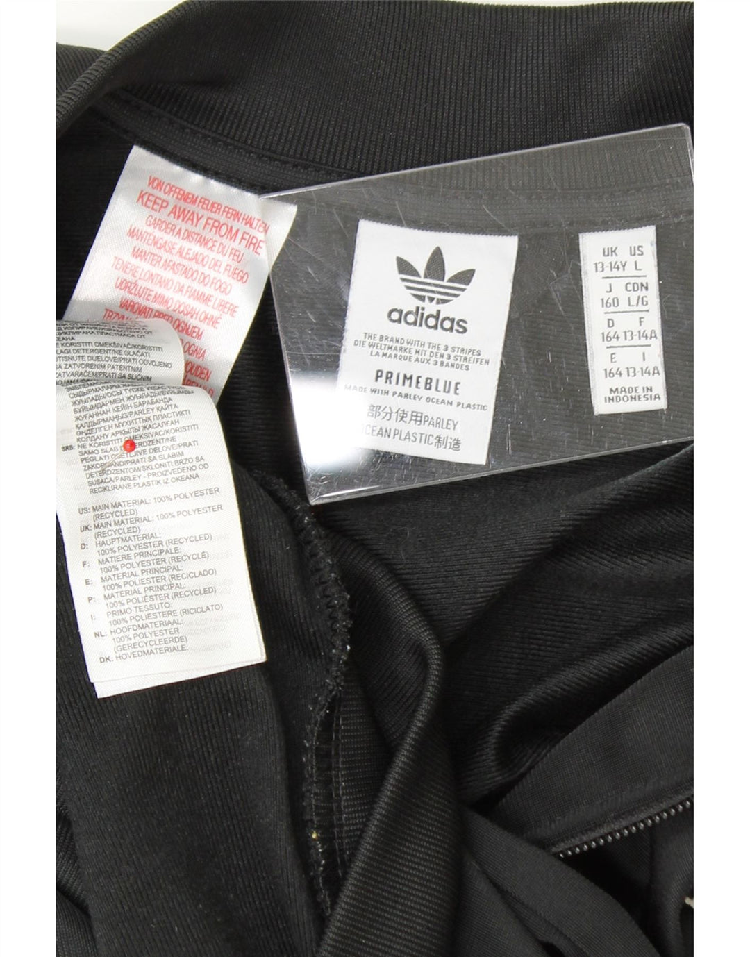 ADIDAS Girls Tracksuit Top Jacket 13-14 Years Black Polyester Vintage Adidas and Second-Hand Adidas from Messina Hembry 