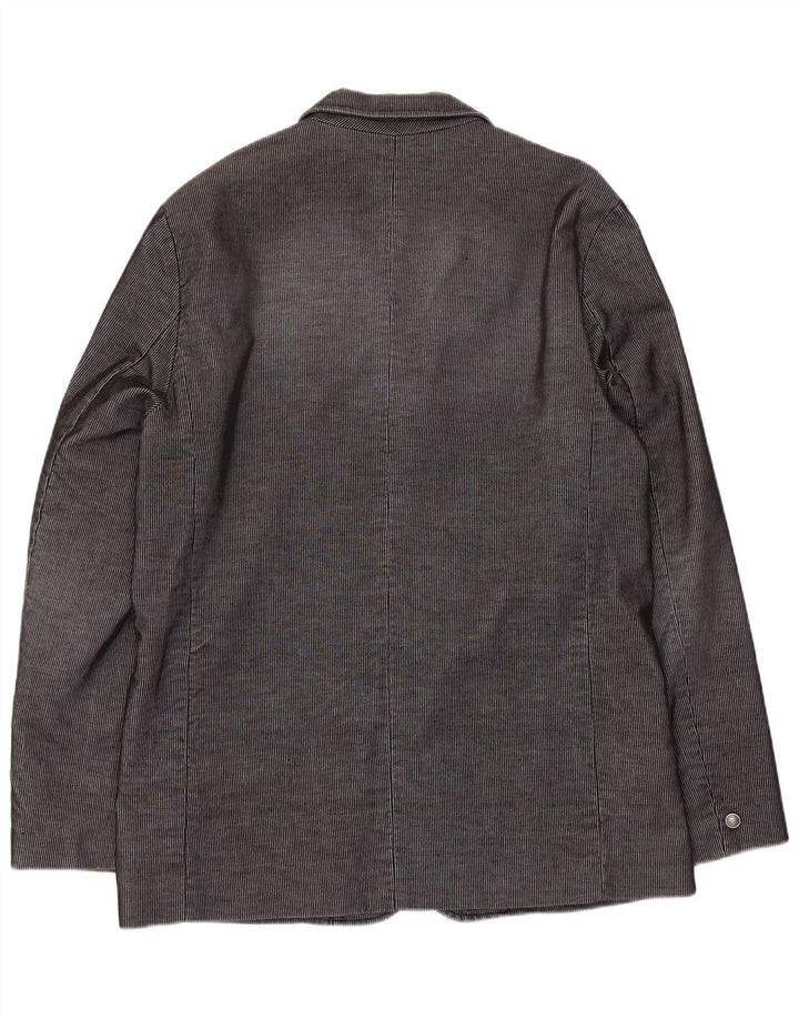 Jachetă pentru bărbați Scotch & Soda, cu 3 nasturi, UK 40, bumbac mare, gri cu dungi