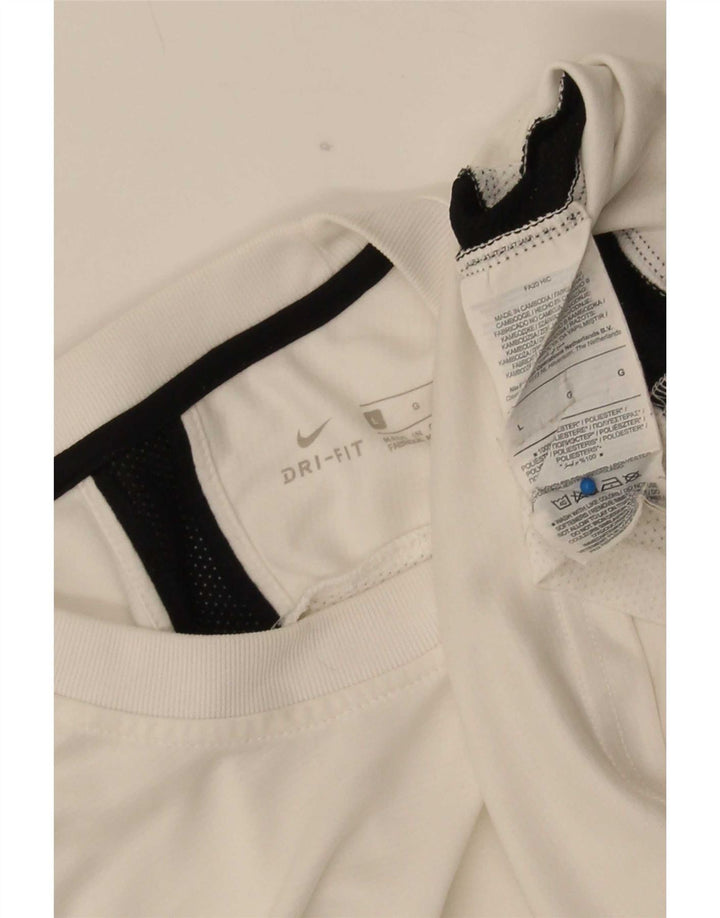 Tricou pentru bărbați Nike Dri Fit Top mare, alb, poliester color bloc