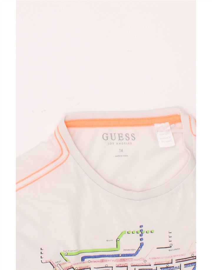 Tricou grafic Guess Boys Top 13-14 ani alb