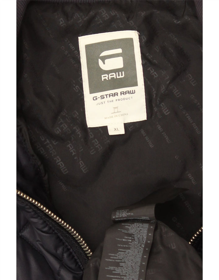 Jachetă matlasată cu glugă G-Star pentru bărbați UK 42 XL poliester bleumarin