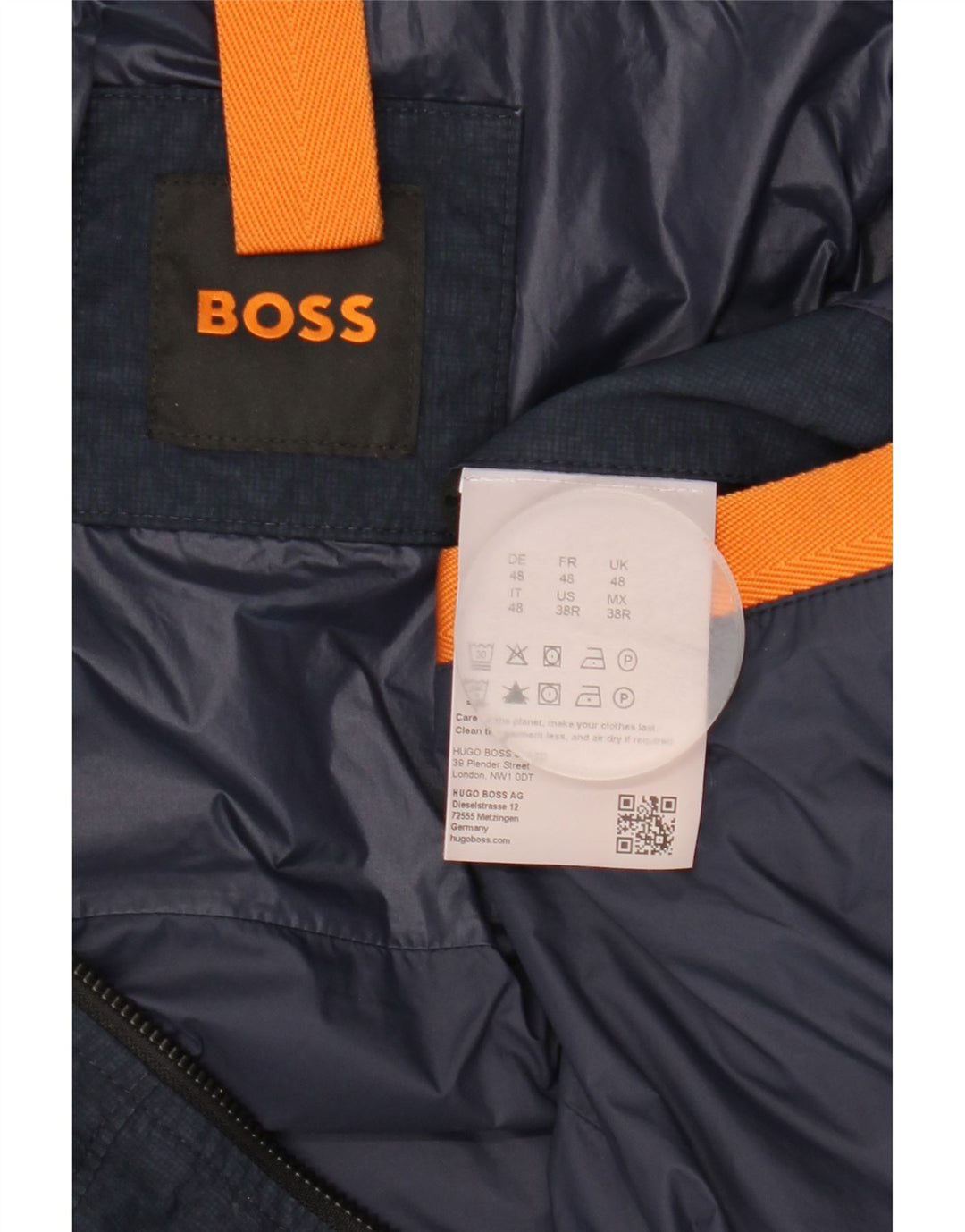 Jachetă bomber cu glugă pentru bărbați Hugo Boss EU 48 Mediu Poliamidă bleumarin