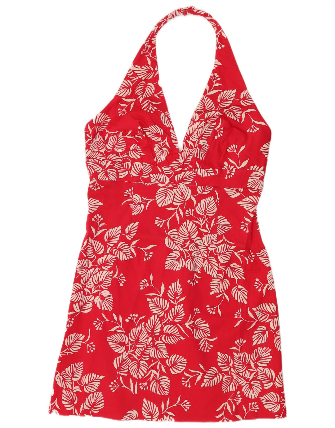 WAREHOUSE Rochie Halter pentru femei UK 16 mare, roșu, bumbac floral