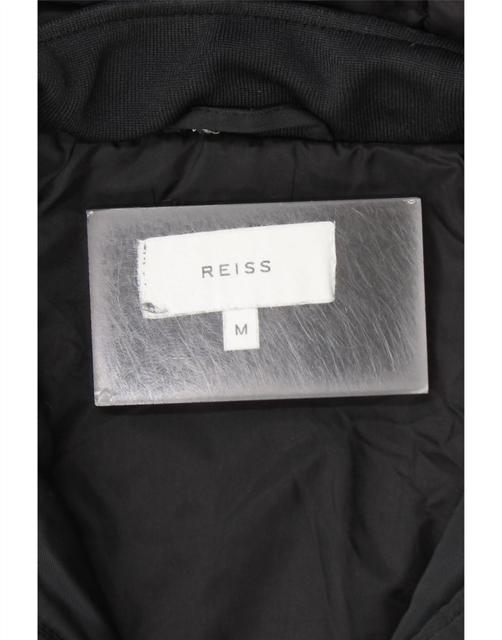 Jachetă de vânt pentru bărbați Reiss, cu glugă, UK 38, bumbac mediu negru