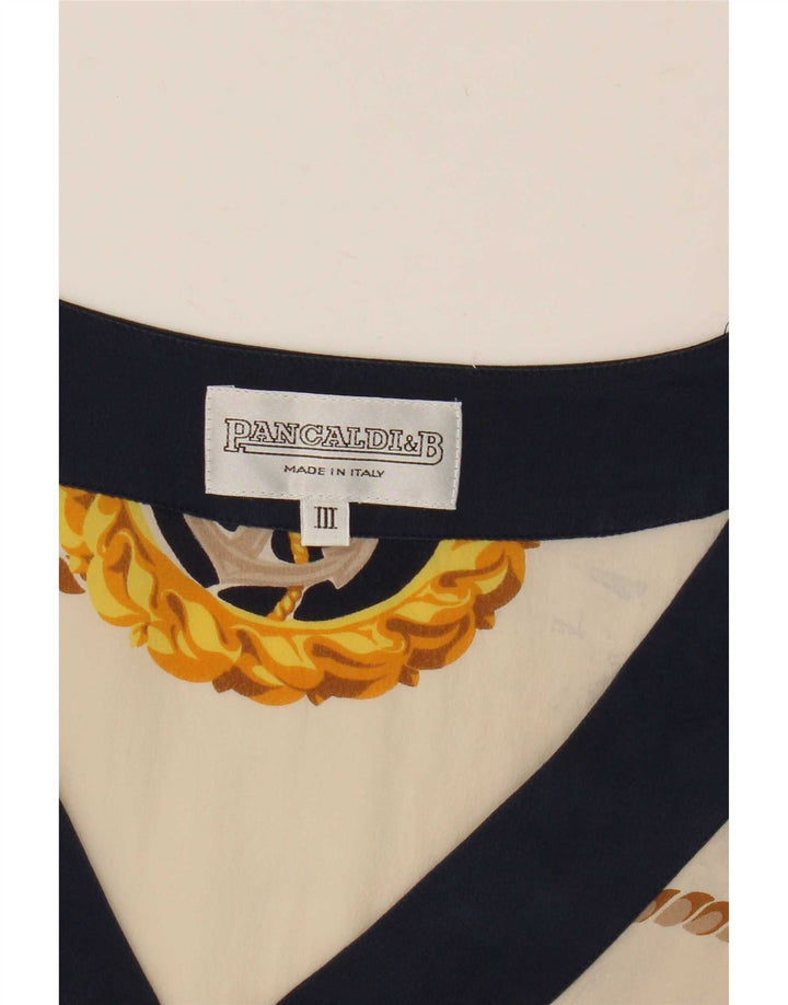 Bluză grafică pentru femei Pancaldi & B Top UK 12 Medium Off White