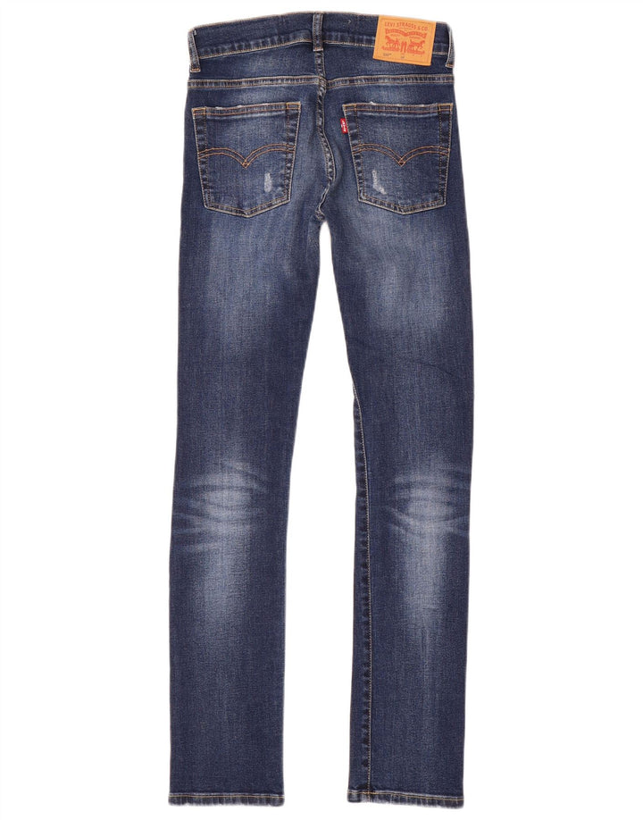 LEVI'S Blugi skinny 510 distressed pentru baieti 11-12 ani W26 L30 bumbac albastru
