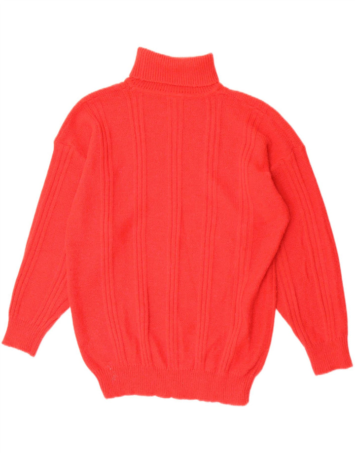 Pulover vintage pentru bărbați cu gât rulat, XL, roșu acrilic