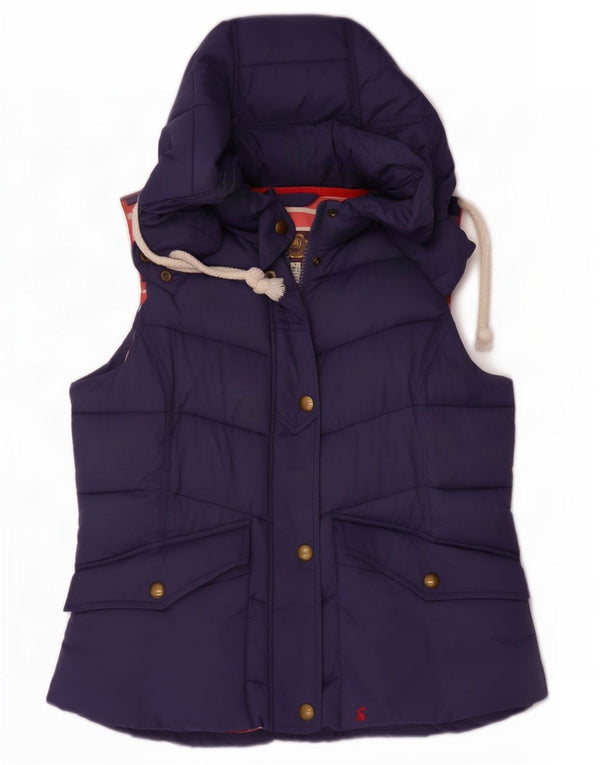 Joules Gilet căptușit cu glugă pentru femei UK 14 Large Bleumarin Colorblock