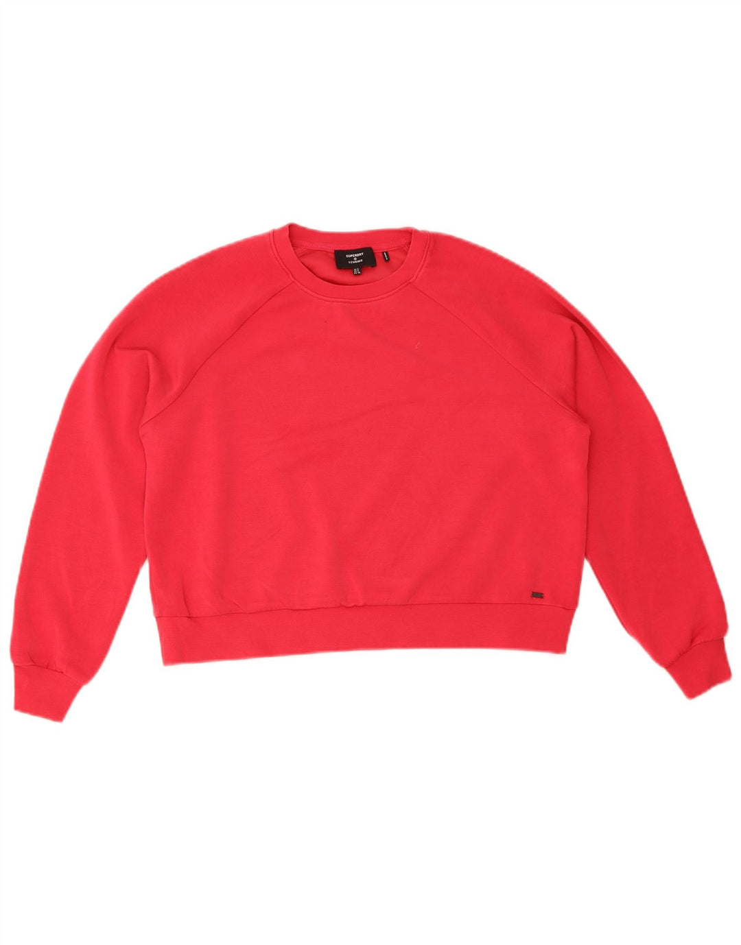 Pulover Superdry Crop Oversized pentru femei UK 8 Poliester roșu mic