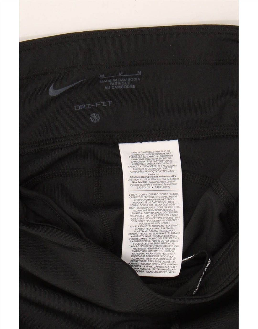 NIKE Womens Dri Fit Crop Leggings UK 14 Medium  Black Polyester Vintage Nike and Second-Hand Nike from Messina Hembry 