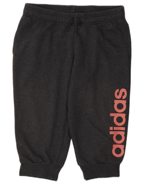 Pantaloni de trening Adidas pentru femei Graphic Capri Pantaloni de jogging UK 16/18 Large Gri