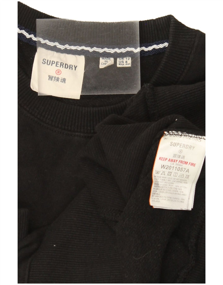Pulover cu grafic pentru femei Superdry UK 12 Medium Black Colorblock