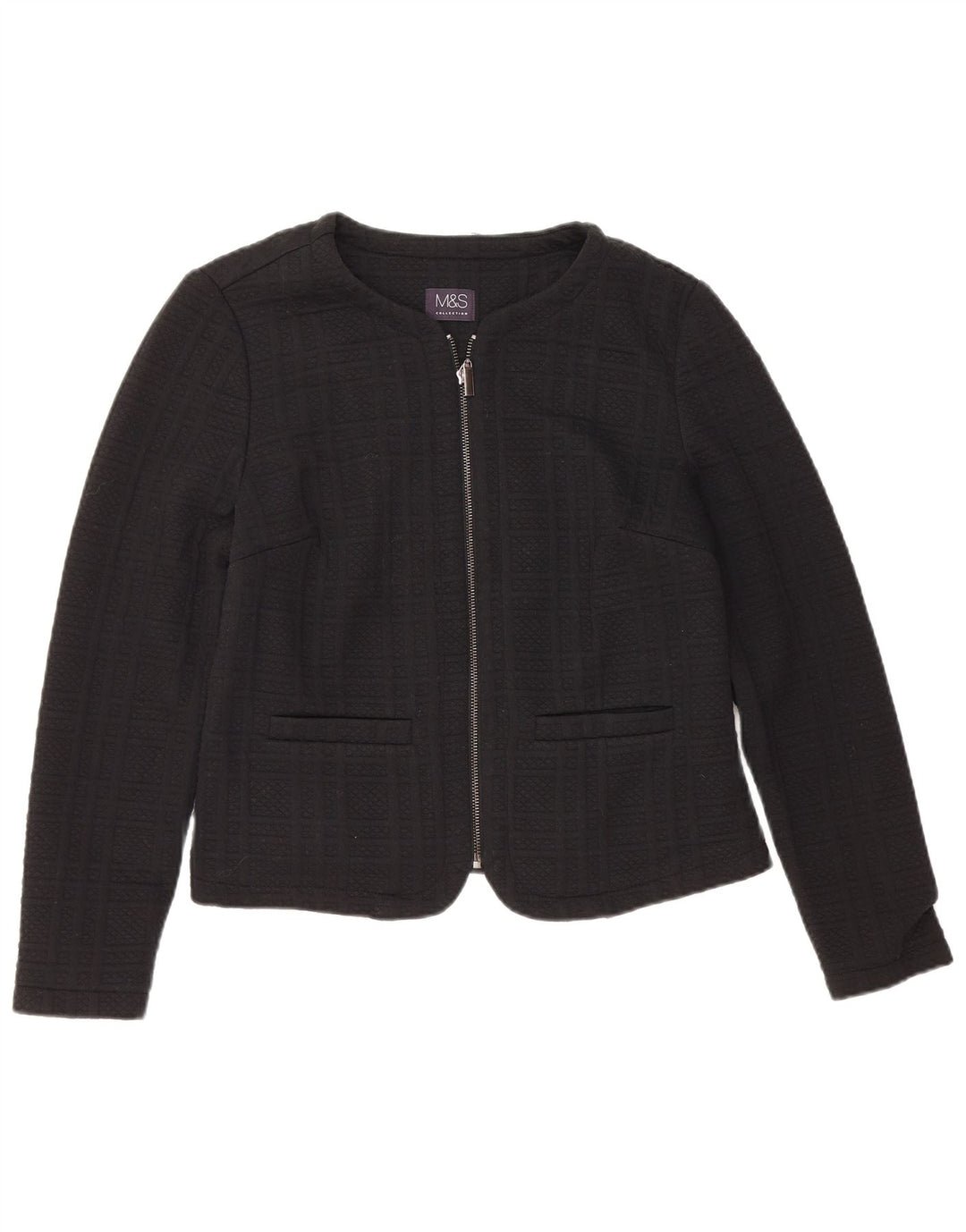 MARKS & SPENCER Jachetă pentru femei Crop Blazer UK 14 Poliester mediu negru