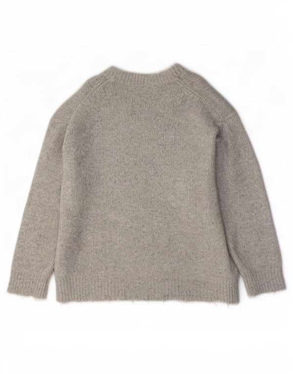 Pulover supradimensionat pentru femei Zara, cu gât de barcă, UK 10, mic, gri acrilic