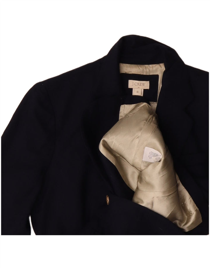 Jachetă pentru femei J. CREW cu 2 nasturi US 0 XS Lână bleumarin