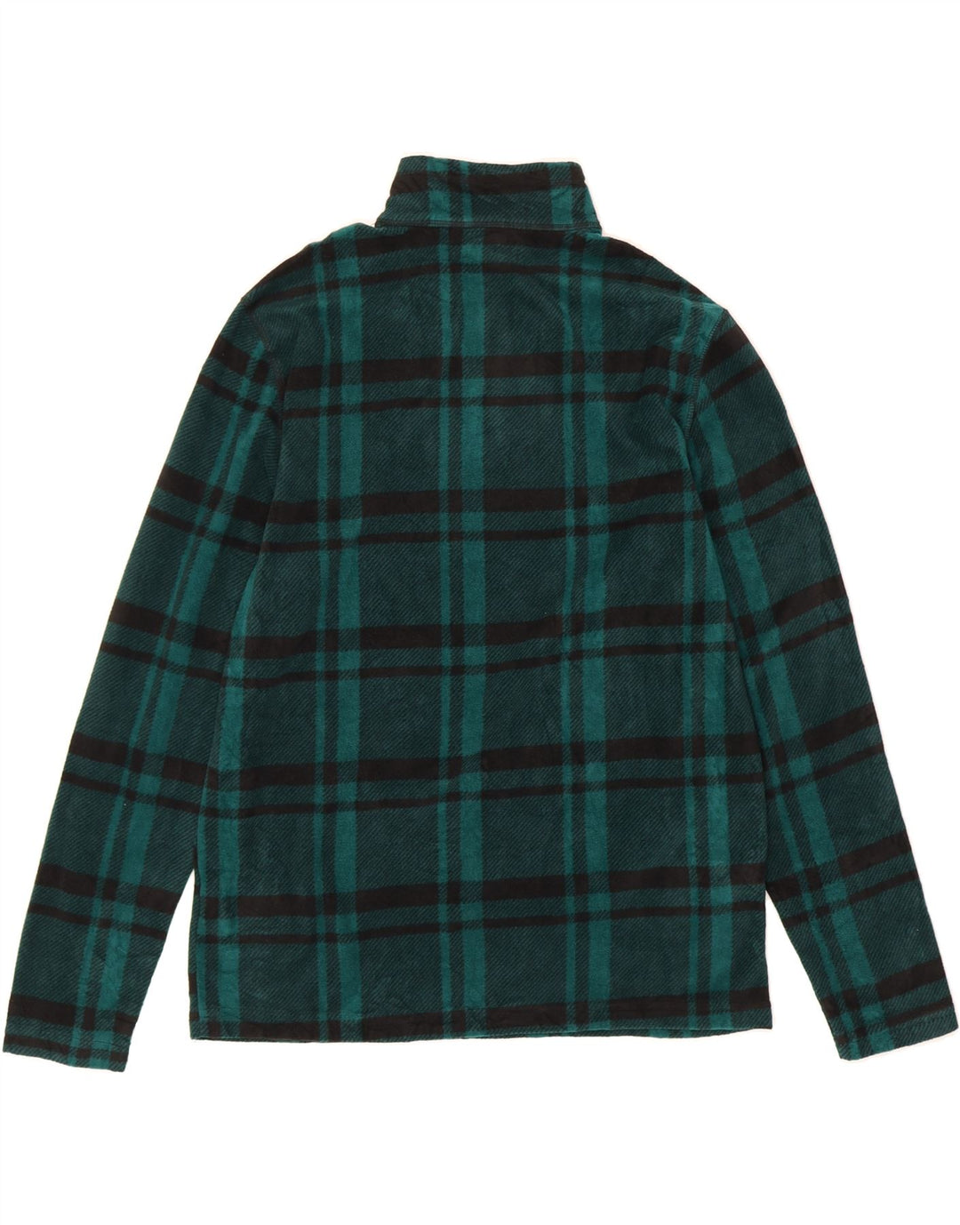 CHAPS Mens Zip Neck Fleece Jumper Medium Green Check Polyester Vintage Chaps and Second-Hand Chaps from Messina Hembry 