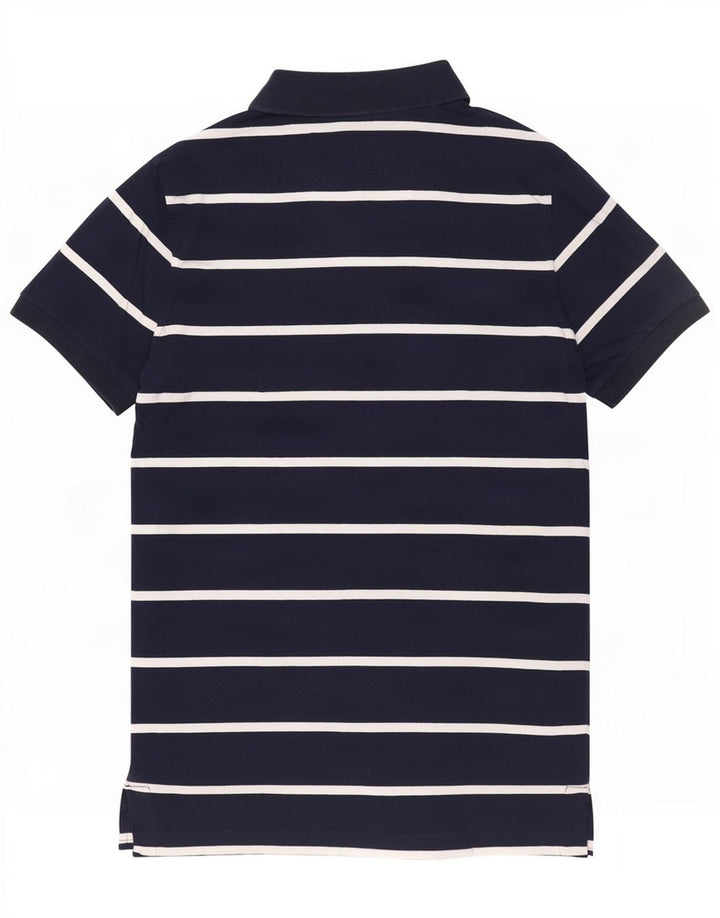 Tricou polo pentru bărbați Superdry, bumbac cu dungi albastru bleumarin mediu