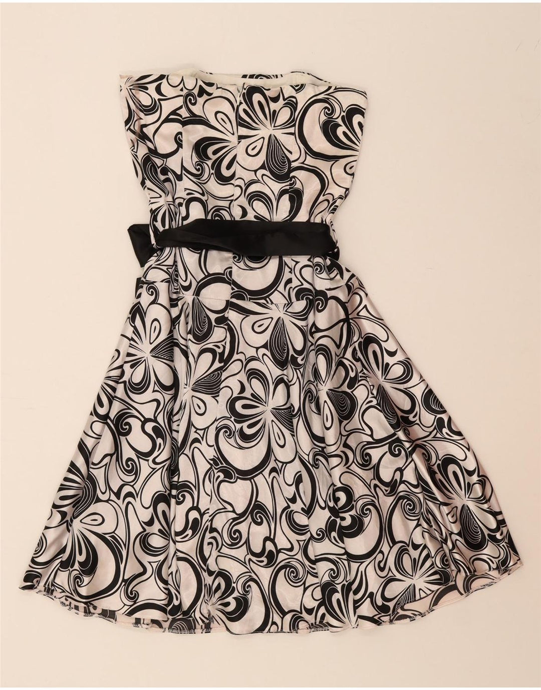 JANE NORMAN Womens Strapless Dress UK 12 Medium  Black Floral Polyester Vintage Jane Norman and Second-Hand Jane Norman from Messina Hembry 
