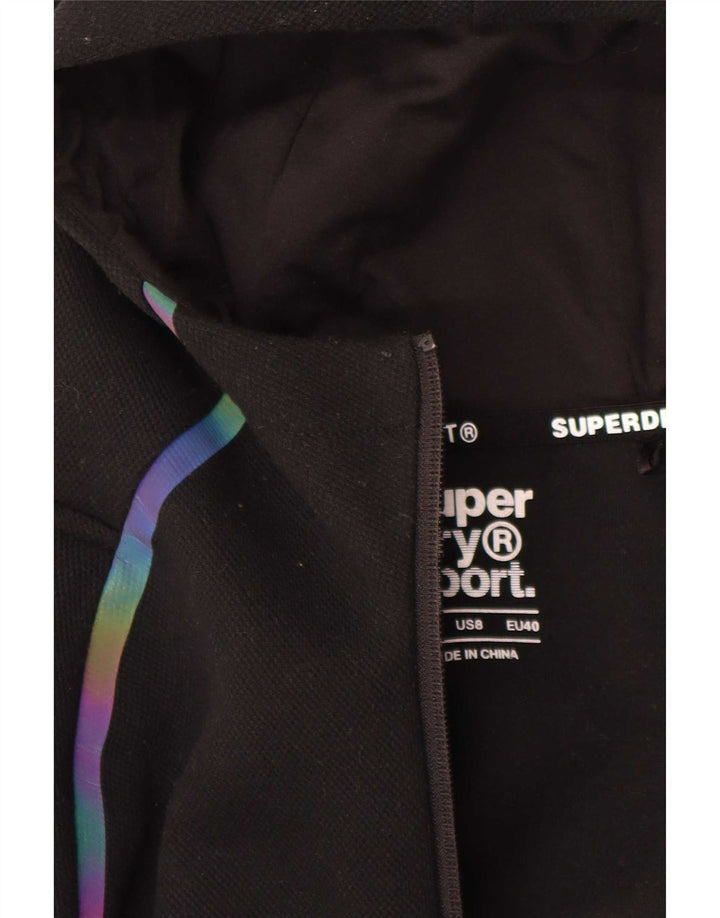 Pulover Superdry Graphic Zip pentru femei UK 12 Poliester mediu negru