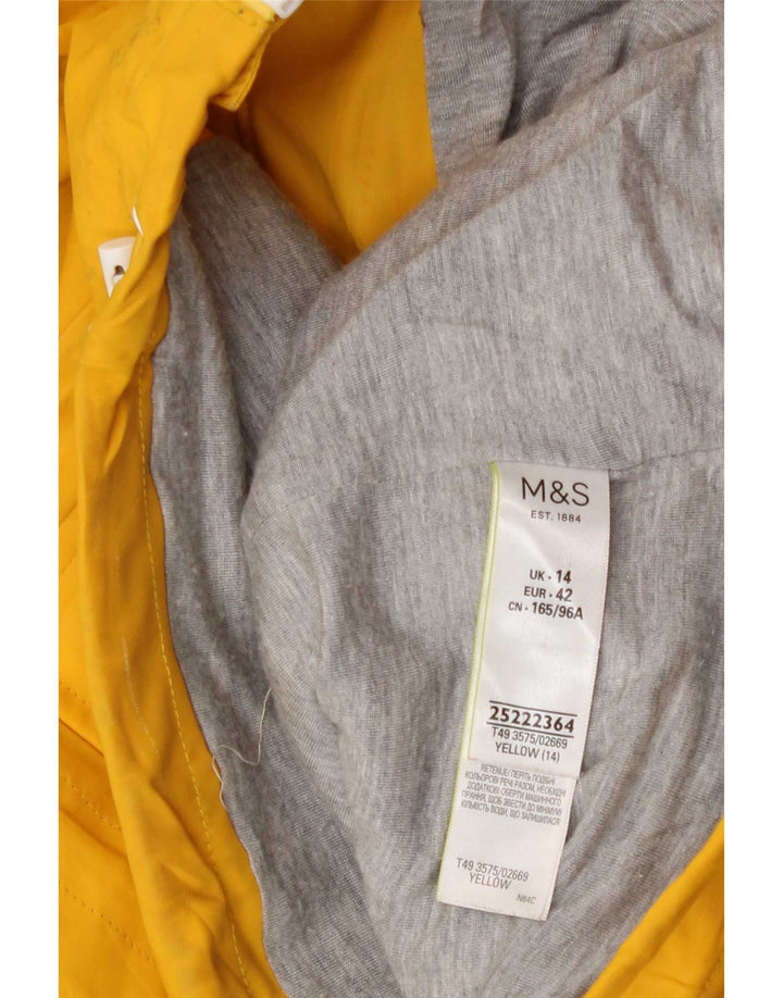 Marks & Spencer jachetă de ploaie supradimensionată cu glugă pentru femei UK 14 mare galbenă