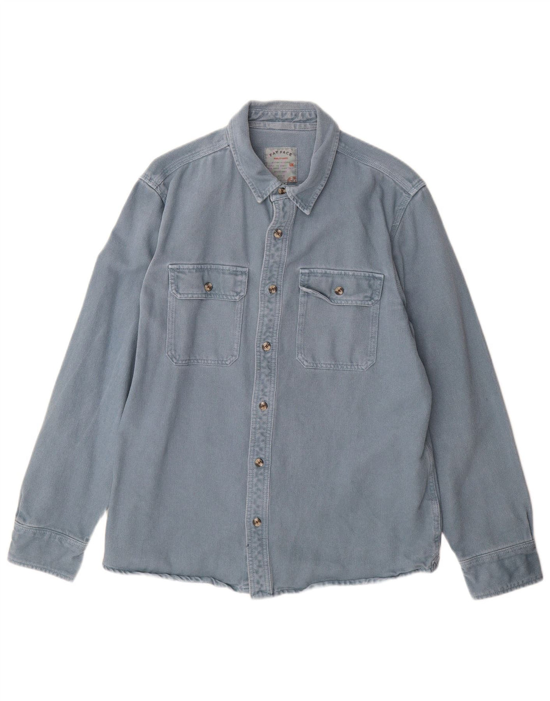 Cămașă Fat Face pentru bărbați din denim mare, albastru, bumbac