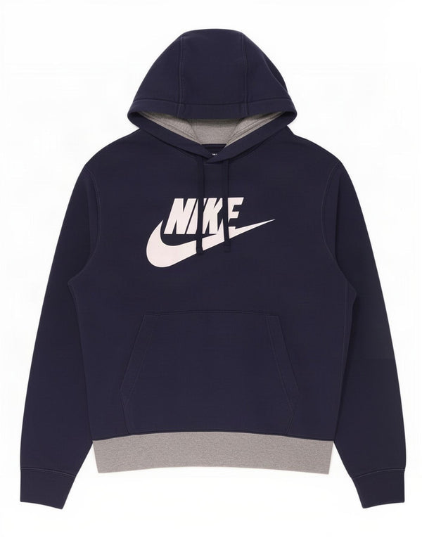 Pulover Nike pentru bărbați cu glugă grafică, mediu, albastru bleumarin, bumbac color bloc