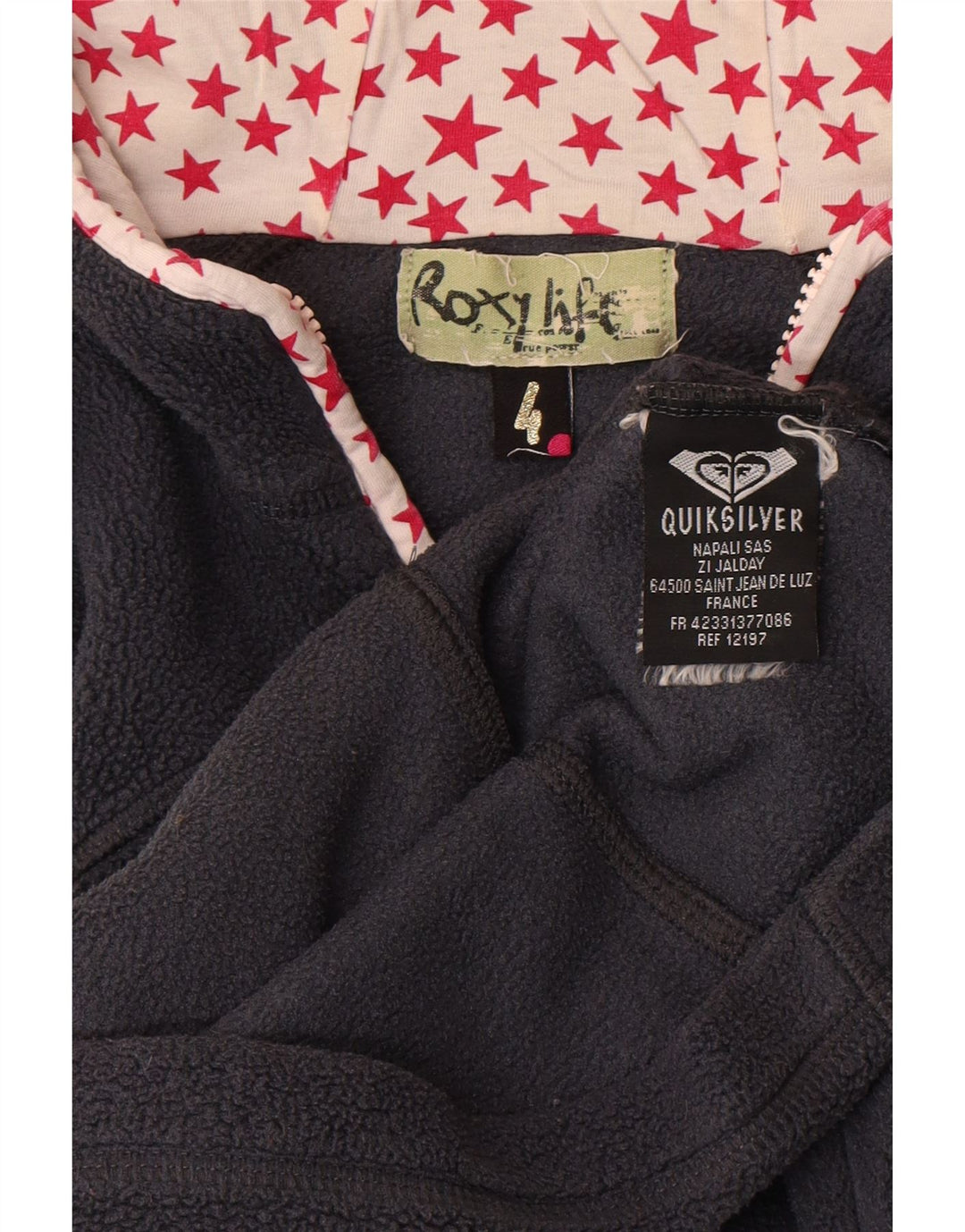 Jachetă din lână cu glugă Quiksilver Roxy pentru femei US 4 Small, bleumarin, poliester