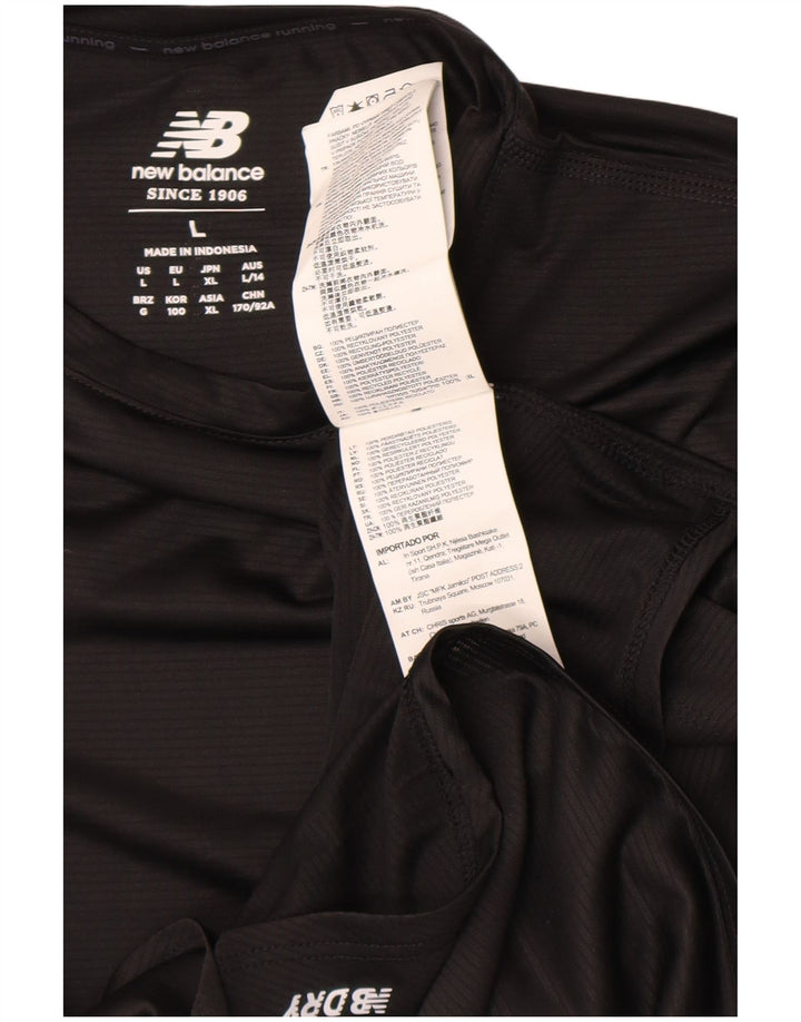 Top pentru femei New Balance cu mânecă lungă UK 16, mare, negru, poliester